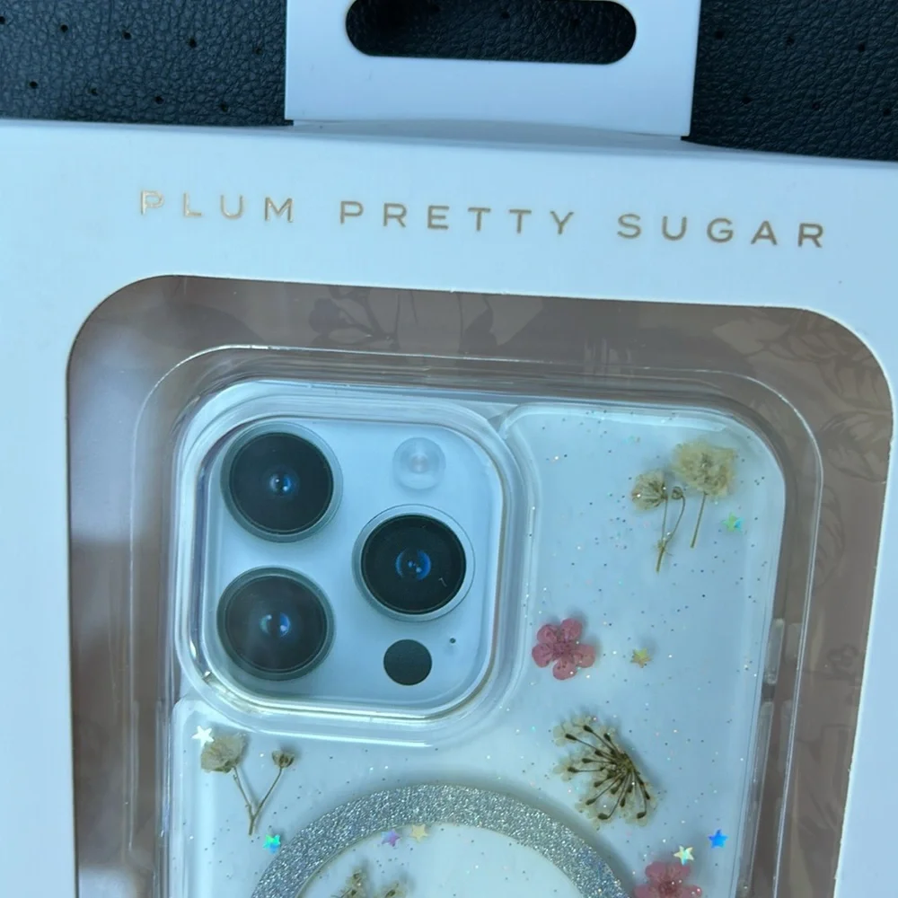 Plum Pretty Sugar iPhone 15 Pro Max Case - White Floral Design